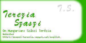 terezia szaszi business card