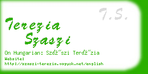 terezia szaszi business card